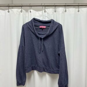 NWT Navy Blue Cropped Hoodie